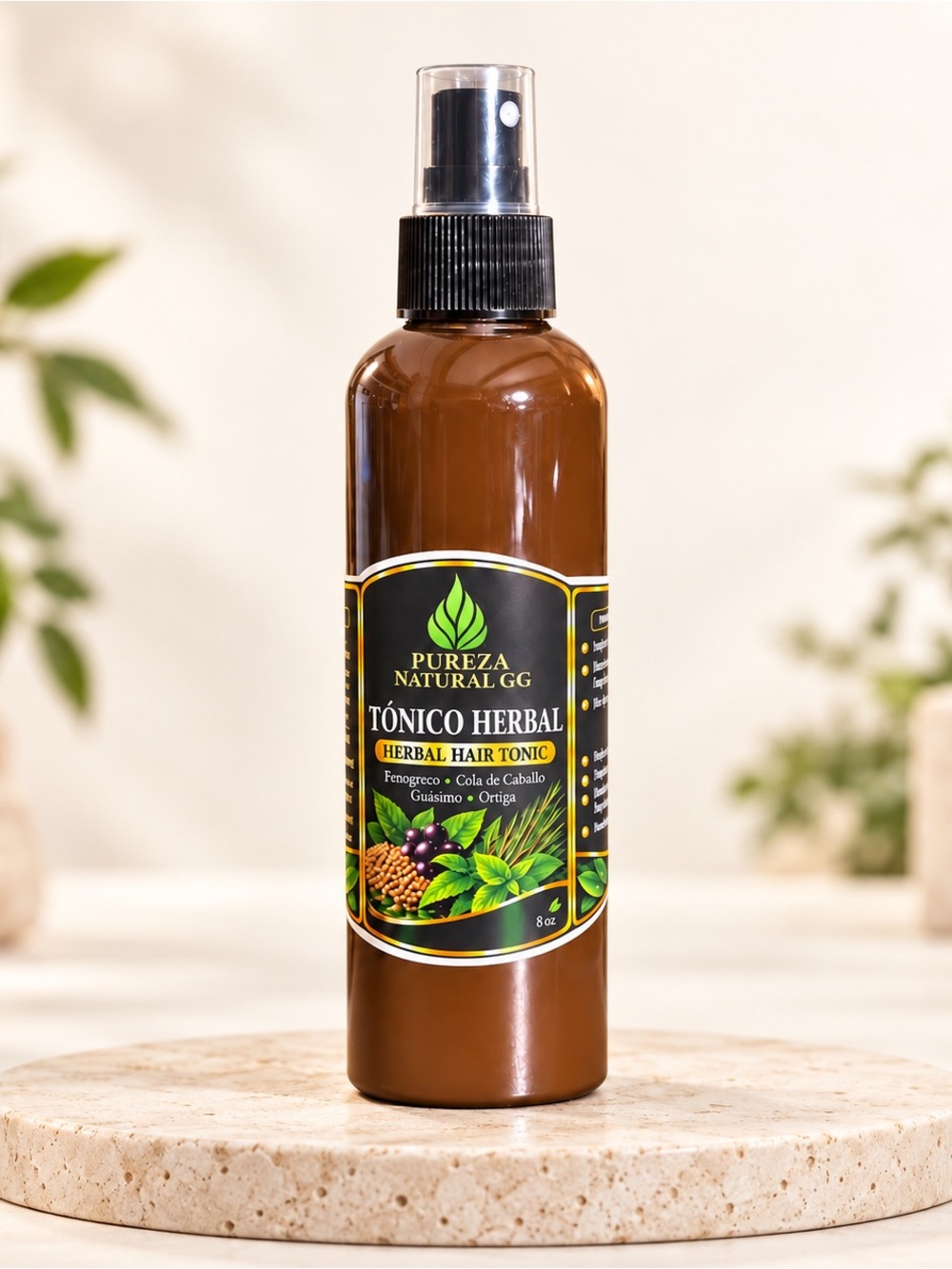 Tónico Herbal Hair Tonic — Brown Spray Bottle